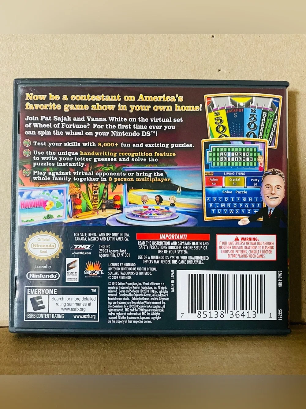 Wheel of Fortune Nintendo DS Game. EUC includes box, game, pamphlet